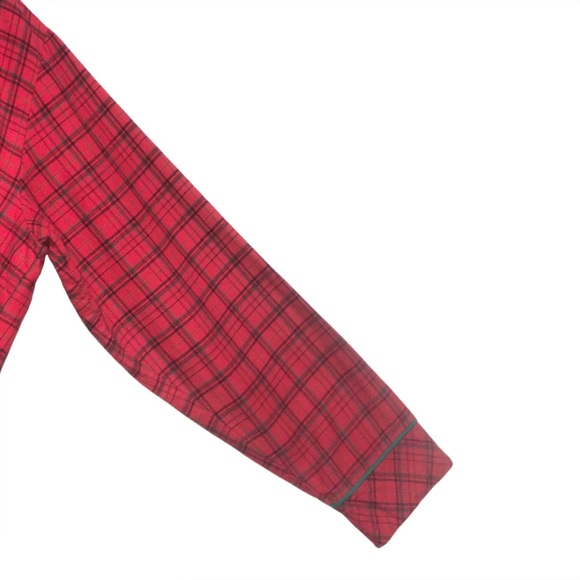 Disney Mickey Mouse Red Flannel Plaid Long Sleeve Button Front Pajama Shirt Top - Picture 4 of 7